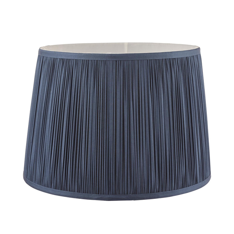 Laura Ashley Hemsley Pleated Silk Empire Drum Shade Midnight Blue 30cm/12 inch • LA3712377-Q