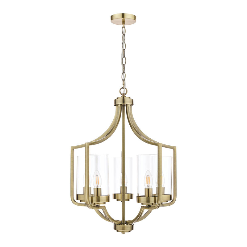 Laura Ashley Joseph 5lt Chandelier Antique Brass Glass • LA3713708-Q