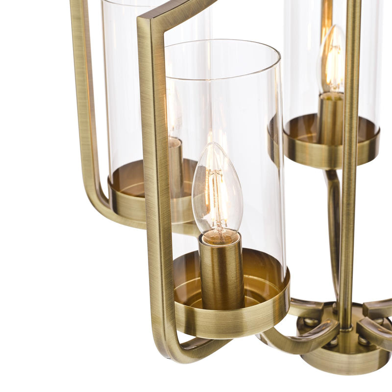 Laura Ashley Joseph 5lt Chandelier Antique Brass Glass • LA3713708-Q