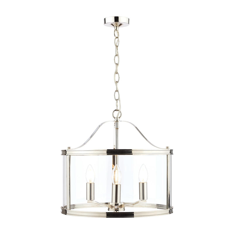 Laura Ashley Harrington 3lt Pendant Polished Nickel Glass • LA3713744-Q