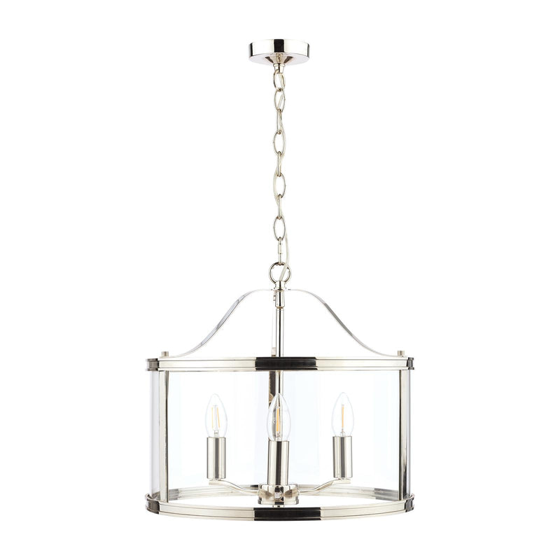 Laura Ashley Harrington 3lt Pendant Polished Nickel Glass • LA3713744-Q