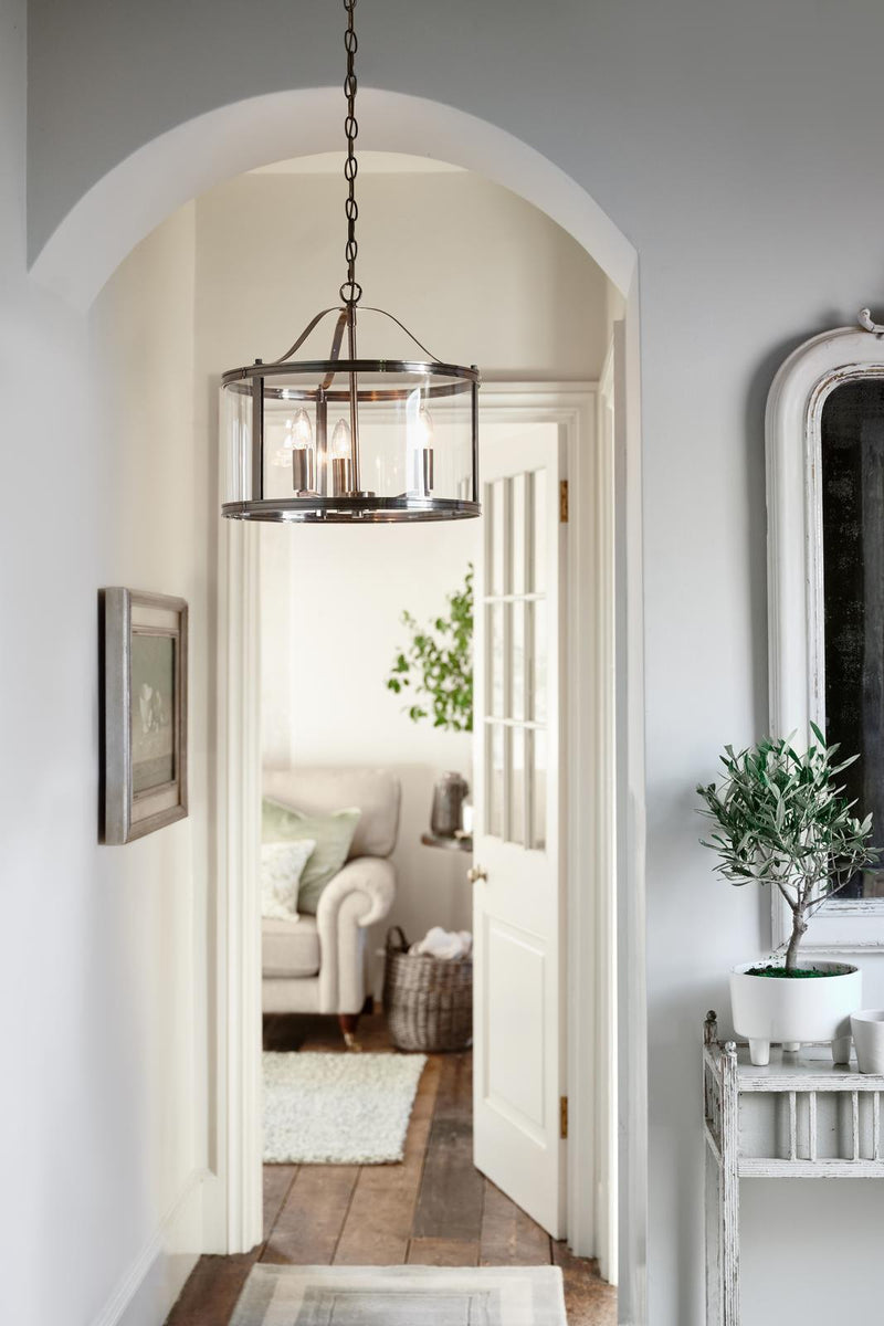 Laura Ashley Harrington 3lt Pendant Polished Nickel Glass • LA3713744-Q