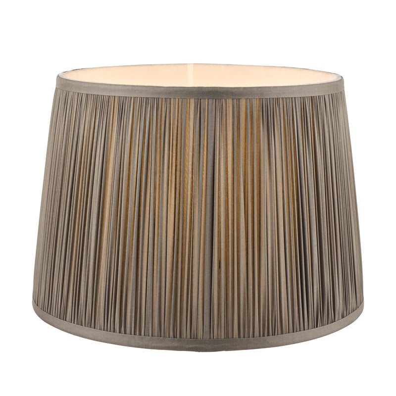 Laura Ashley Hemsley Pleated Silk Empire Drum Shade Grey 25cm/10 inch • LA3713802-Q