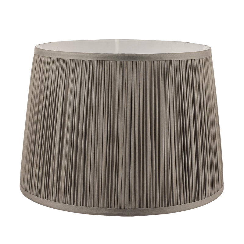 Laura Ashley Hemsley Pleated Silk Empire Drum Shade Grey 25cm/10 inch • LA3713802-Q
