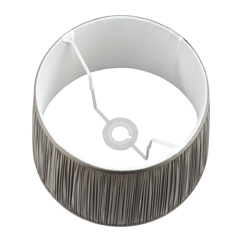 Laura Ashley Hemsley Pleated Silk Empire Drum Shade Grey 25cm/10 inch • LA3713802-Q