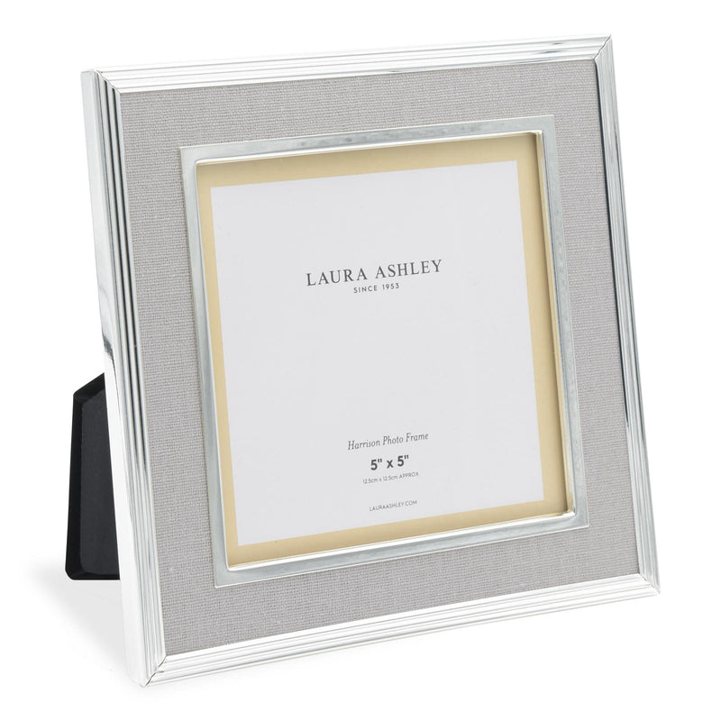 Laura Ashley Harrison Photo Frame Pale Charcoal Linen 5" x 5" • LA3714876-Q