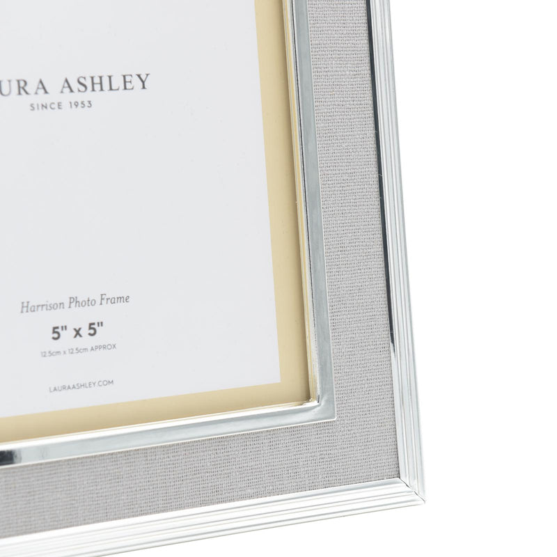 Laura Ashley Harrison Photo Frame Pale Charcoal Linen 5" x 5" • LA3714876-Q