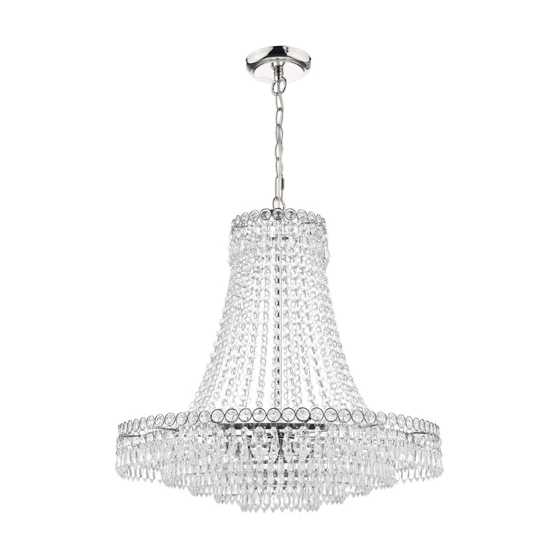 Laura Ashley Enid Grande 5lt Chandelier Polished Nickel & Glass • LA3718230-Q