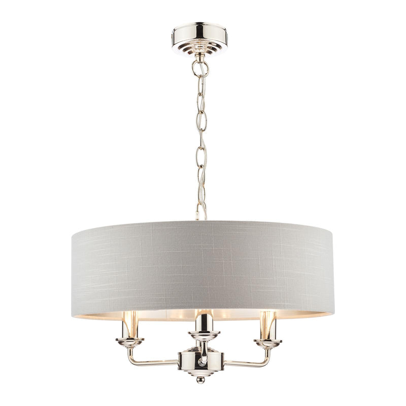 Laura Ashley Sorrento 3 Light Pendant Polished Nickel With Silver Shade • LA3718272-Q