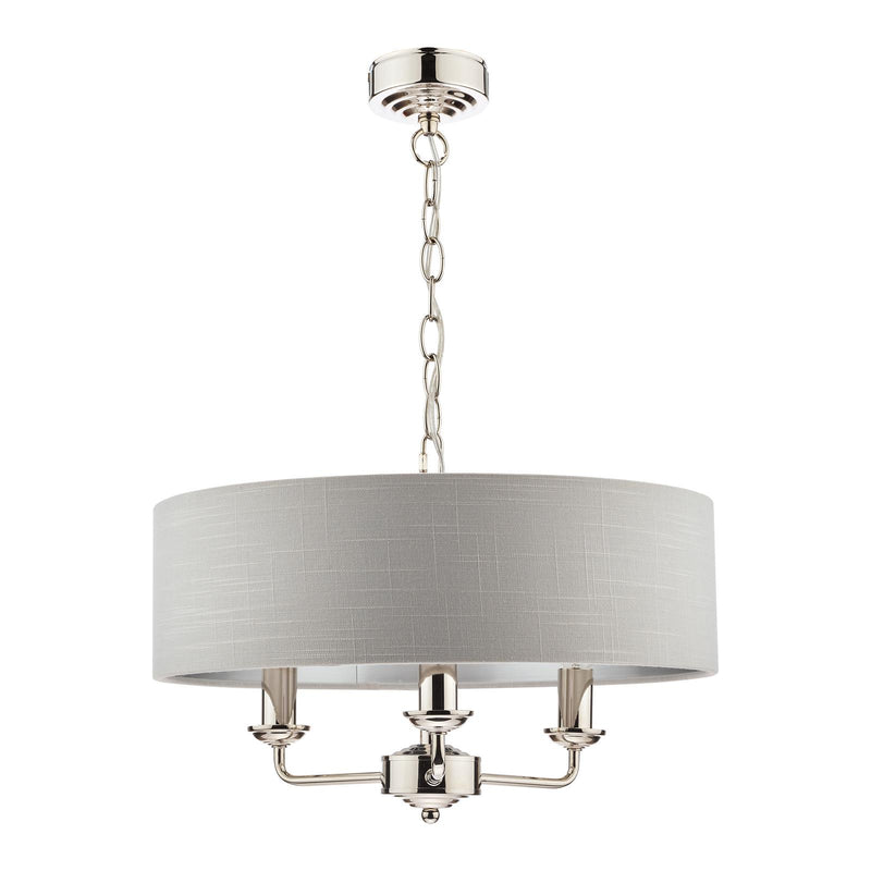 Laura Ashley Sorrento 3 Light Pendant Polished Nickel With Silver Shade • LA3718272-Q