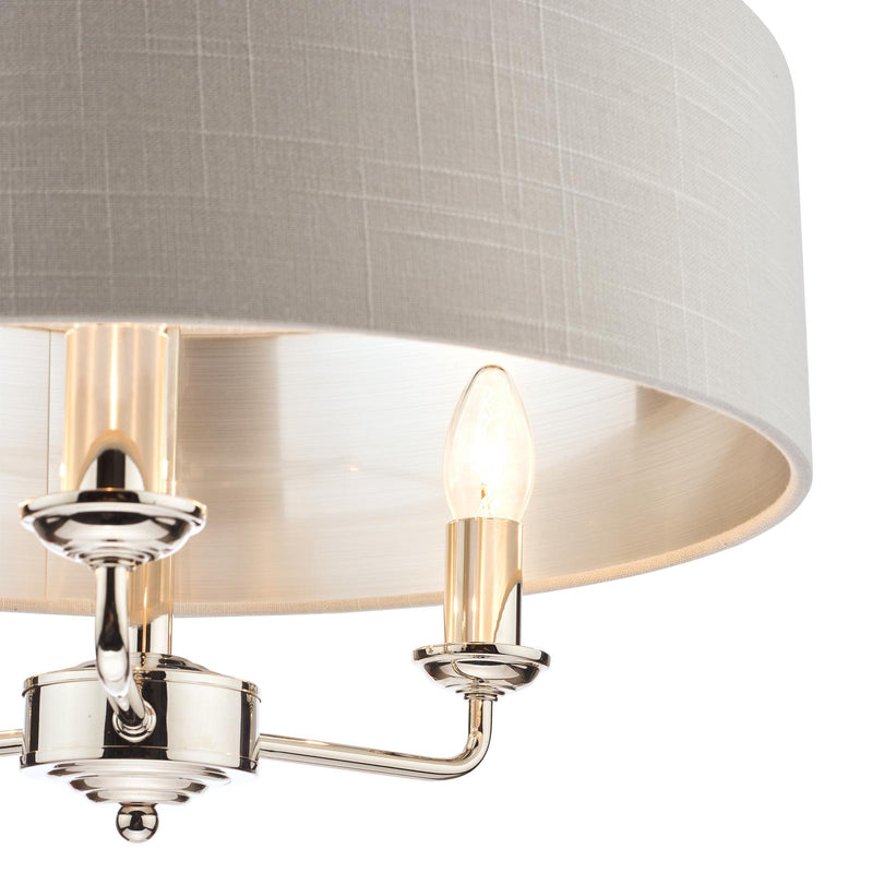 Laura Ashley Sorrento 3 Light Pendant Polished Nickel With Silver Shade • LA3718272-Q