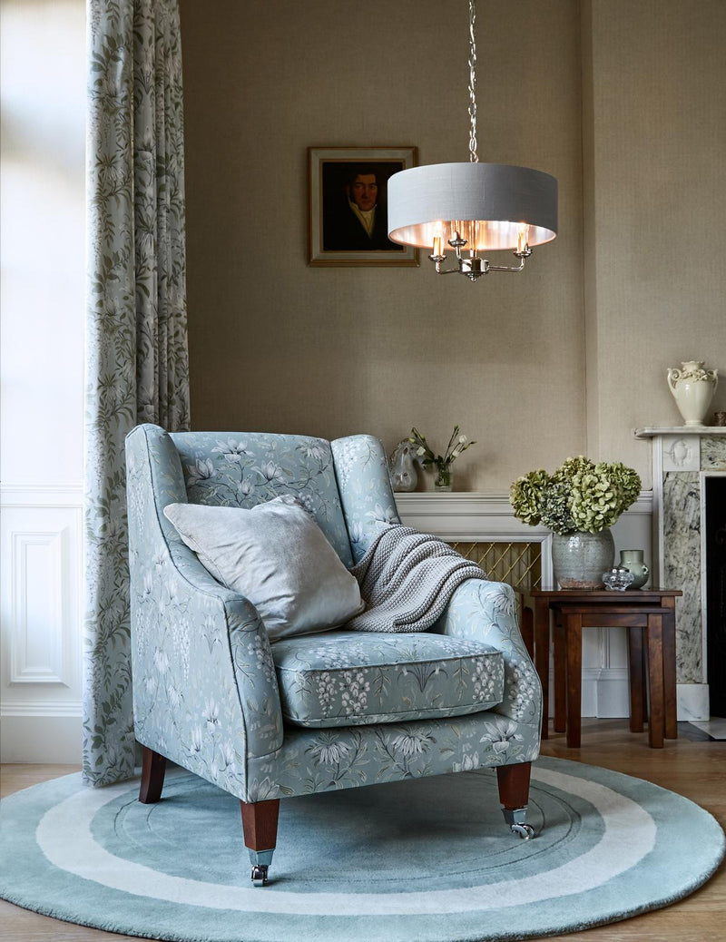 Laura Ashley Sorrento 3 Light Pendant Polished Nickel With Silver Shade • LA3718272-Q