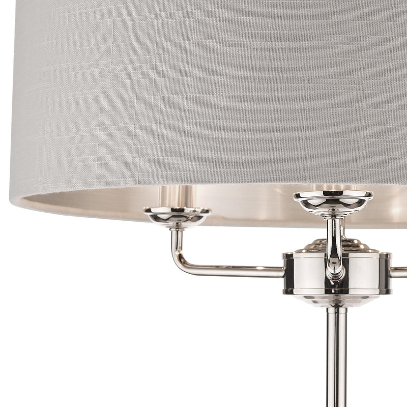 Laura Ashley Sorrento 3 Light Floor Lamp Polished Nickel With Silver Shade • LA3718280-Q