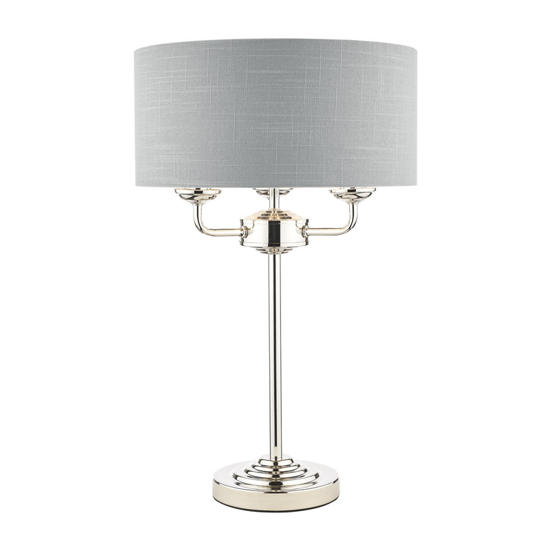 Laura Ashley Sorrento 3 Light Table Lamp Polished Nickel With Silver Shade • LA3718286-Q