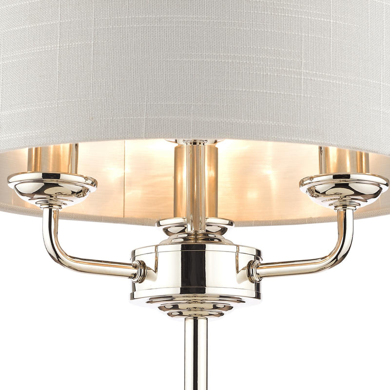 Laura Ashley Sorrento 3 Light Table Lamp Polished Nickel With Silver Shade • LA3718286-Q