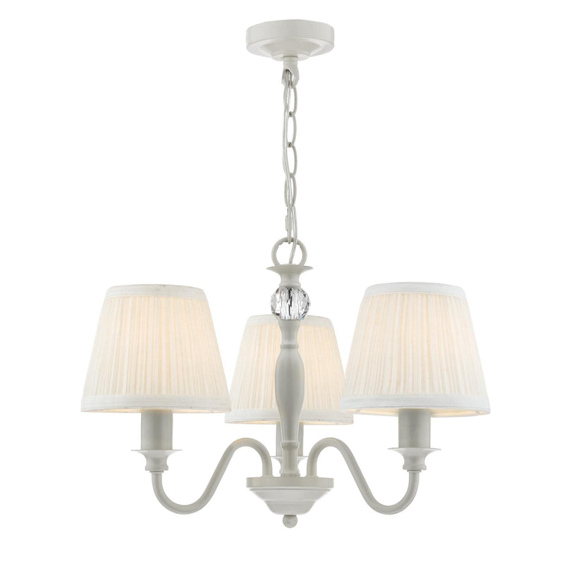 Laura Ashley Ellis 3 Light Armed Pendant Satin Grey and Crystal With Shade • LA3724941-Q