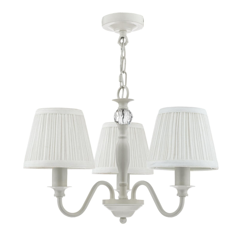 Laura Ashley Ellis 3 Light Armed Pendant Satin Grey and Crystal With Shade • LA3724941-Q