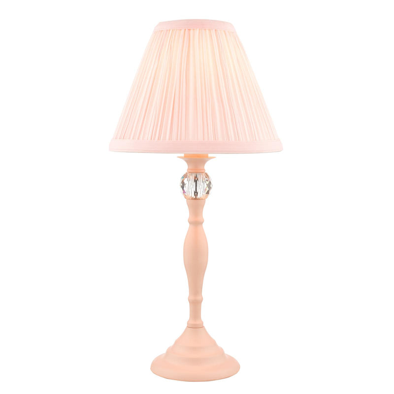 Laura Ashley Ellis Table Lamp Satin Pink and Crystal With Shade • LA3724950-Q