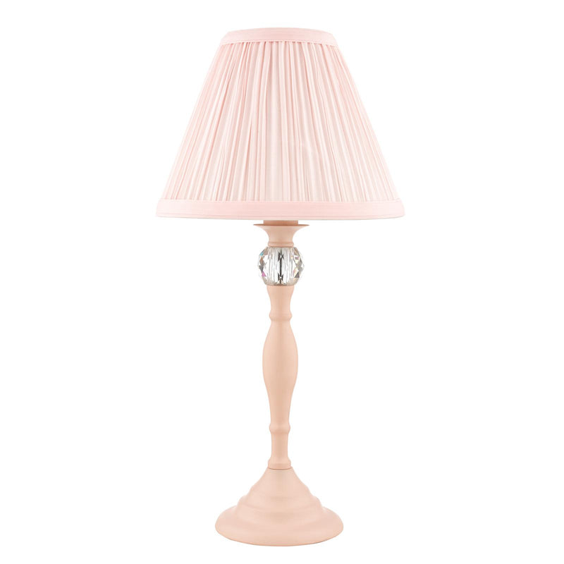 Laura Ashley Ellis Table Lamp Satin Pink and Crystal With Shade • LA3724950-Q