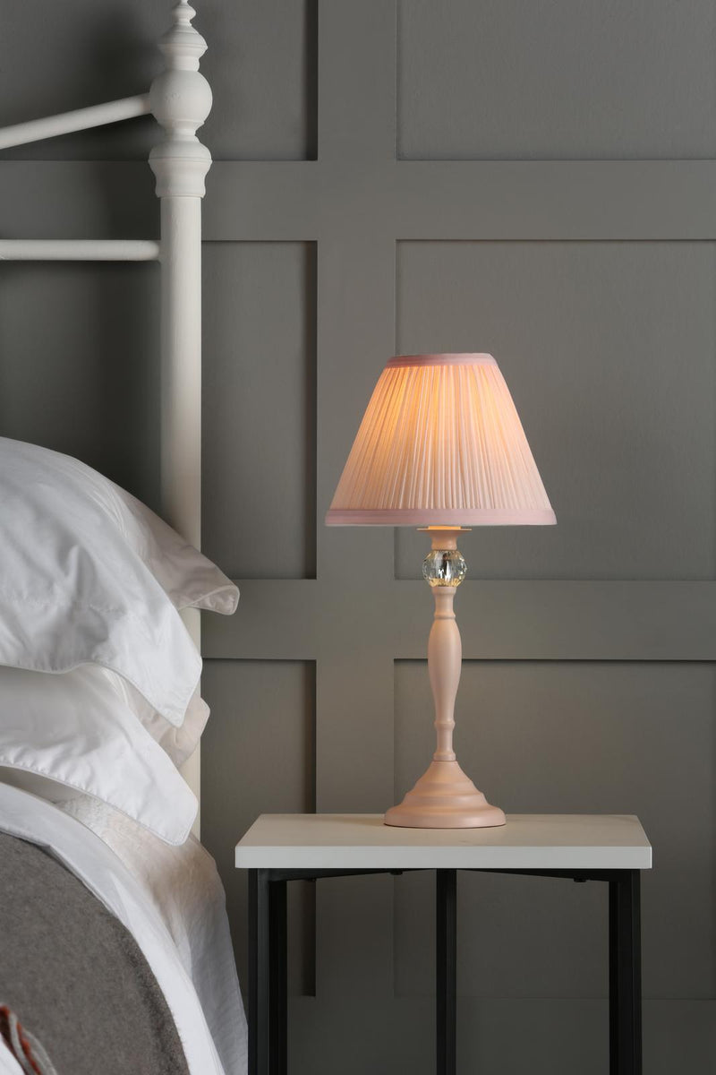 Laura Ashley Ellis Table Lamp Satin Pink and Crystal With Shade • LA3724950-Q