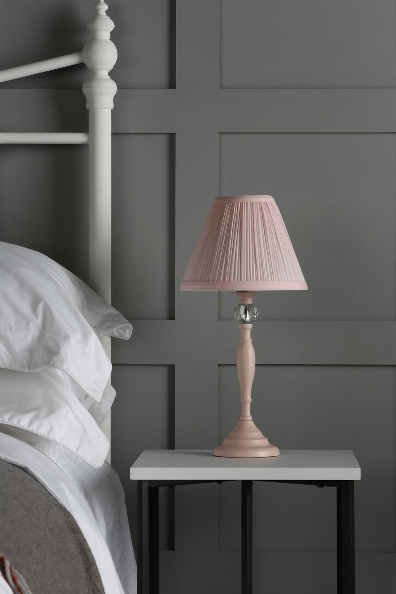 Laura Ashley Ellis Table Lamp Satin Pink and Crystal With Shade • LA3724950-Q