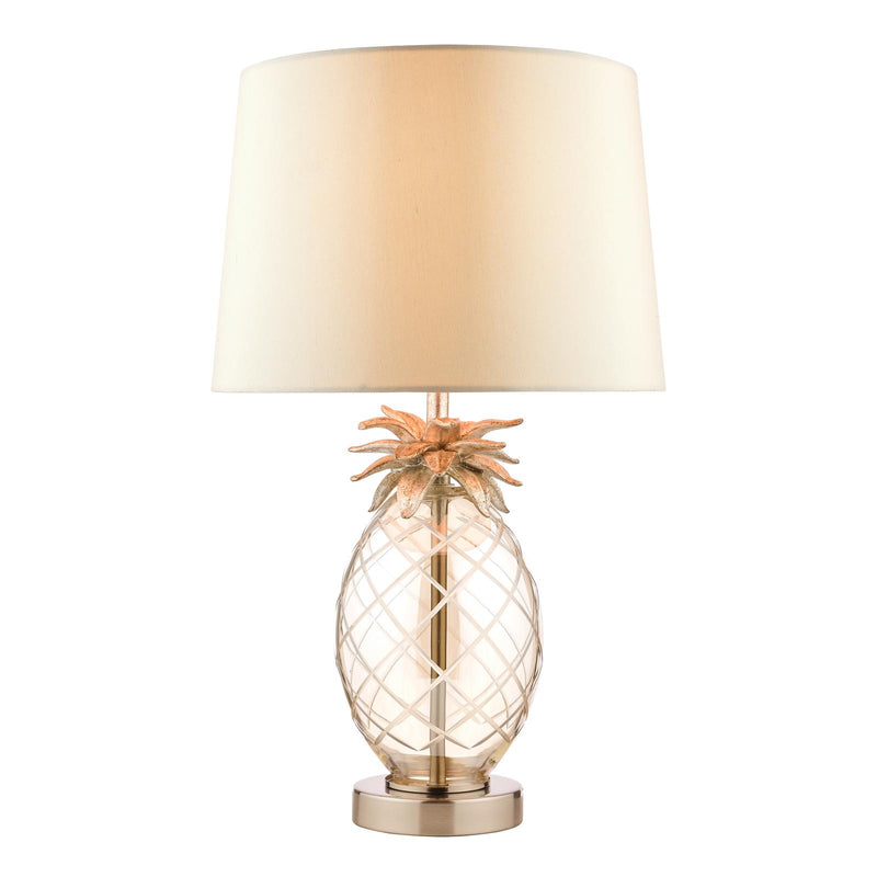 Laura Ashley Small Pineapple Table Lamp Champagne Cut Glass With Shade • LA3724961-Q