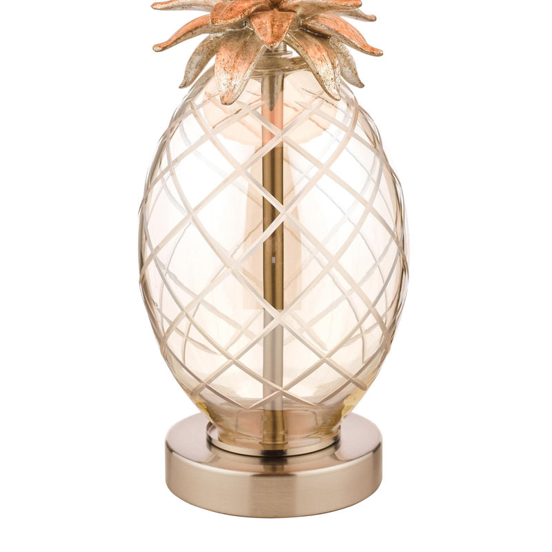 Laura Ashley Small Pineapple Table Lamp Champagne Cut Glass With Shade • LA3724961-Q