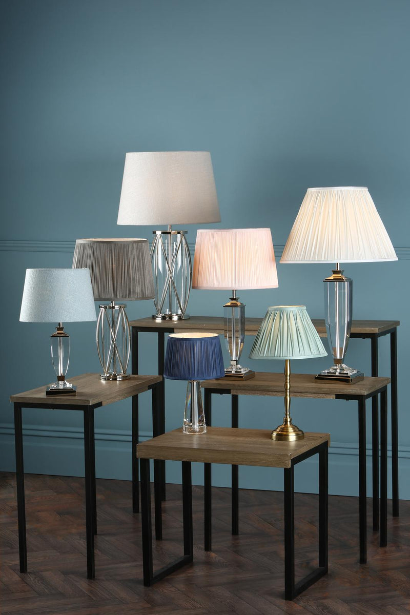 Laura Ashley Beckworth Small Table Lamp Polished Nickel Glass Base Only • LA3725834-Q