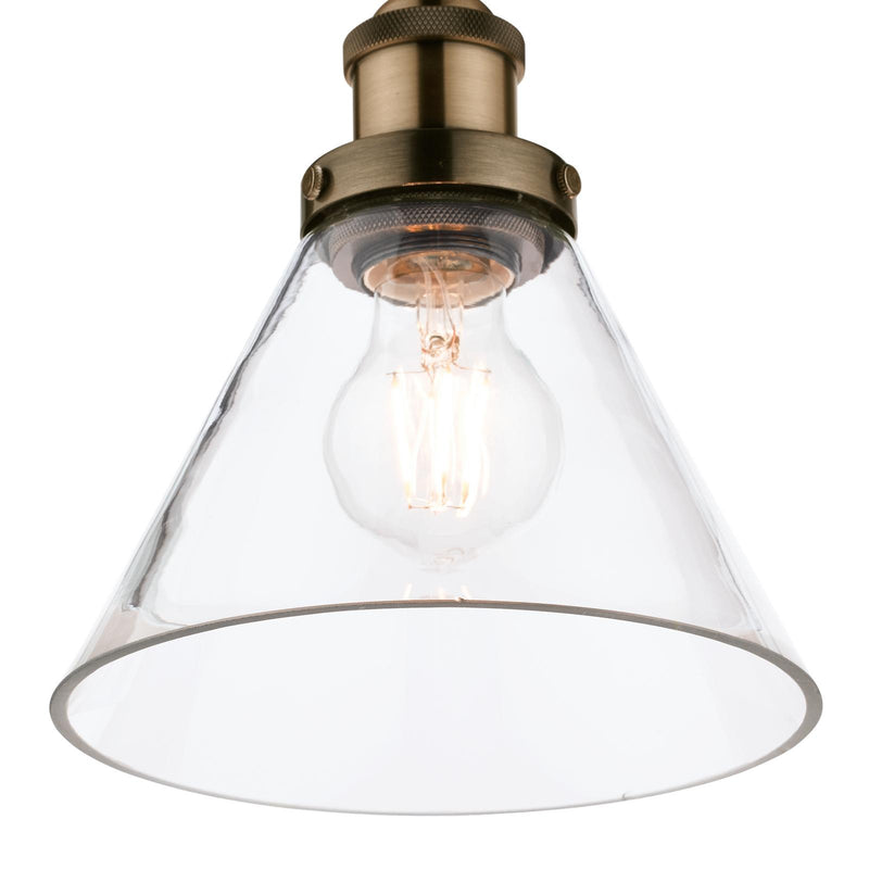 Laura Ashley Isaac Pendant Antique Brass Glass • LA3727730-Q