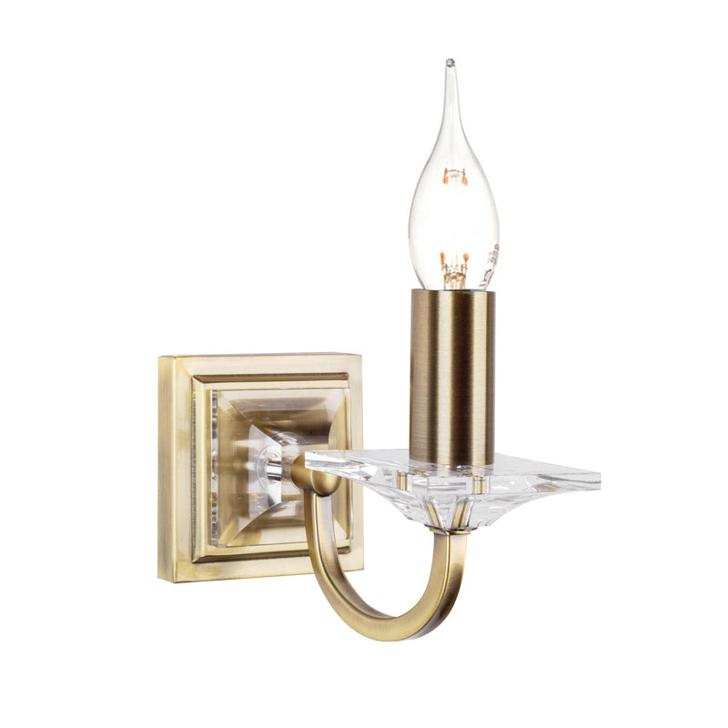 Laura Ashley Carson Wall Light Antique Brass and Crystal Bracket Only • LA3727735-Q