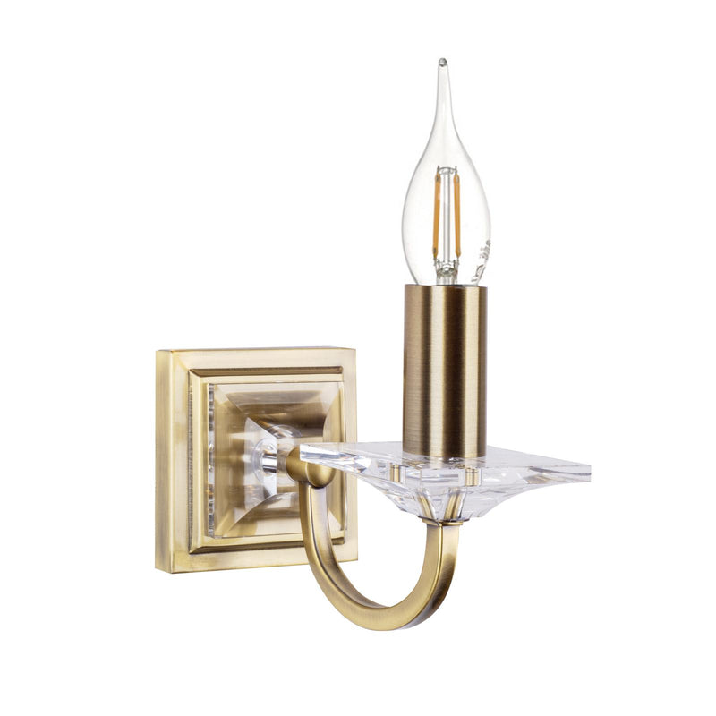 Laura Ashley Carson Wall Light Antique Brass and Crystal Bracket Only • LA3727735-Q