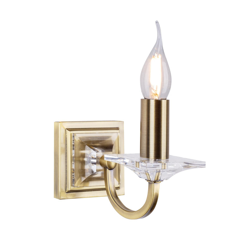 Laura Ashley Carson Wall Light Antique Brass and Crystal Bracket Only • LA3727735-Q