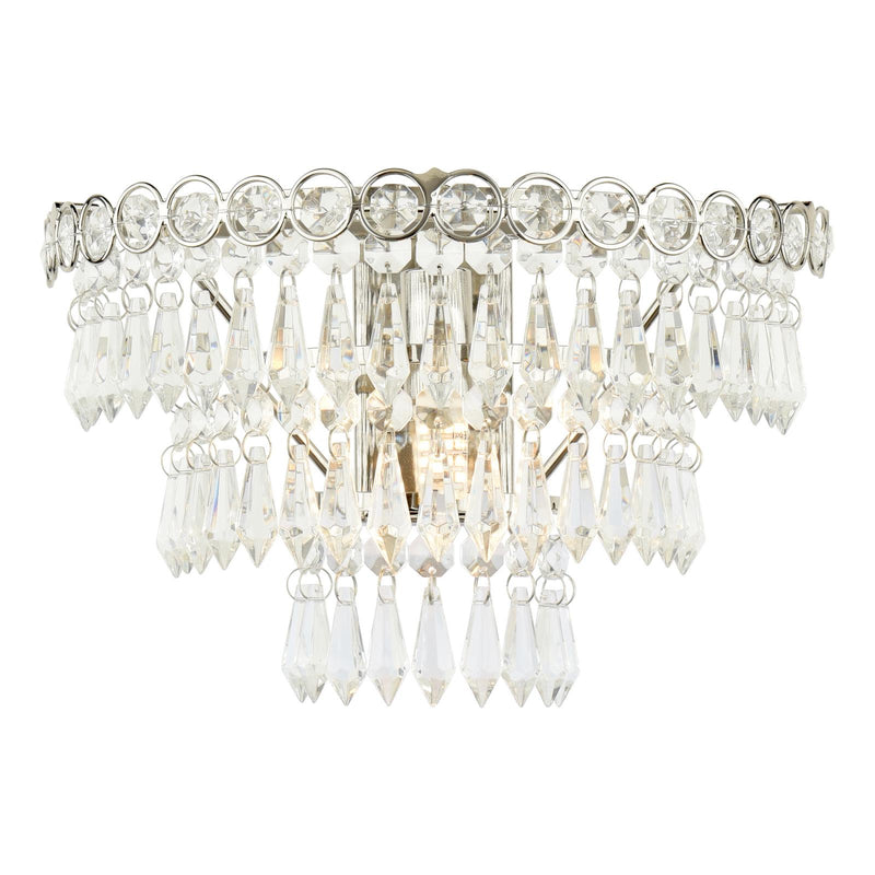 Laura Ashley Enid Wall Light Faceted Glass and Polished Nickel • LA3727749-Q