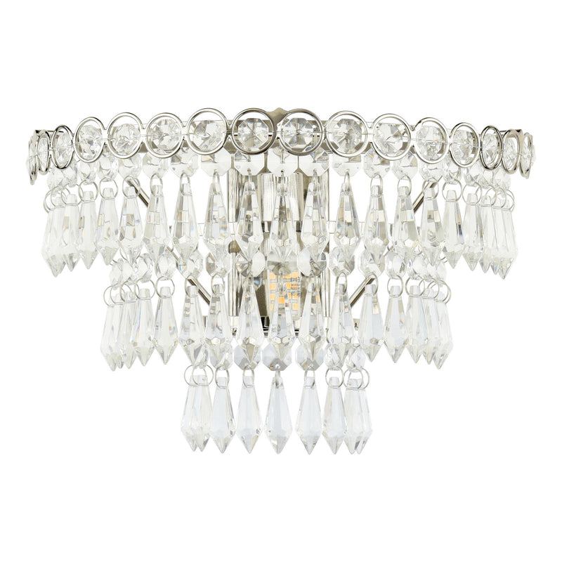 Laura Ashley Enid Wall Light Faceted Glass and Polished Nickel • LA3727749-Q