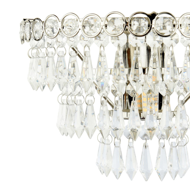 Laura Ashley Enid Wall Light Faceted Glass and Polished Nickel • LA3727749-Q