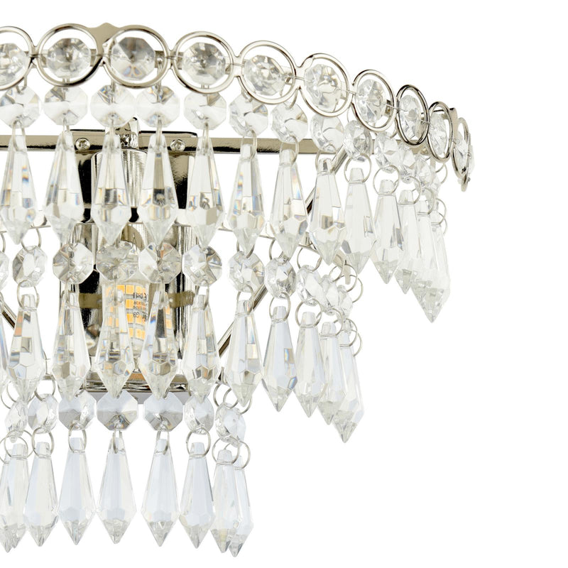 Laura Ashley Enid Wall Light Faceted Glass and Polished Nickel • LA3727749-Q