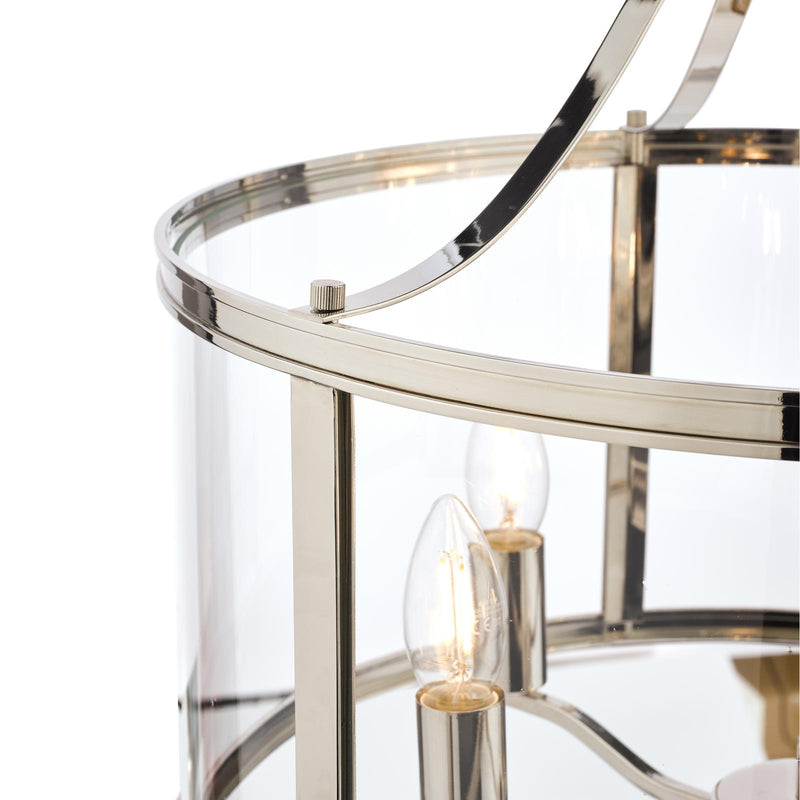 Laura Ashley Harrington 5lt Pendant Polished Nickel Glass • LA3732127-Q