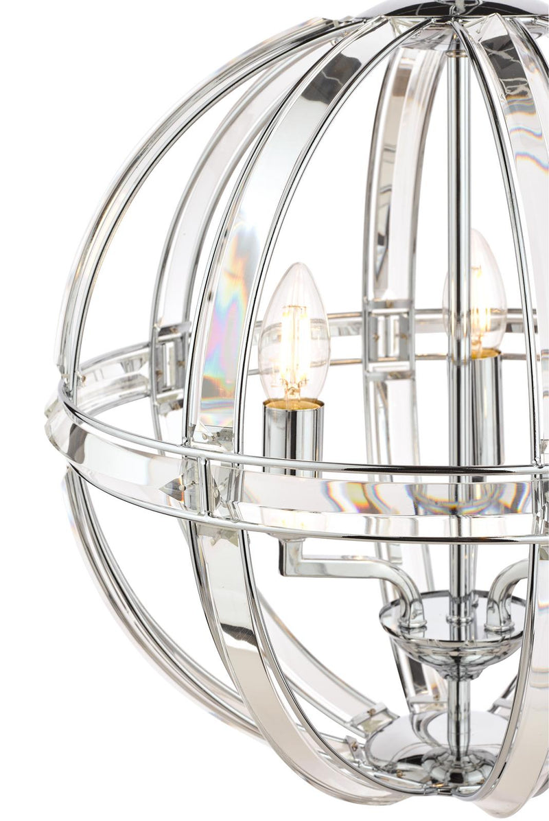 Laura Ashley Aidan 5lt Pendant Glass & Polished Chrome • LA3732577-Q