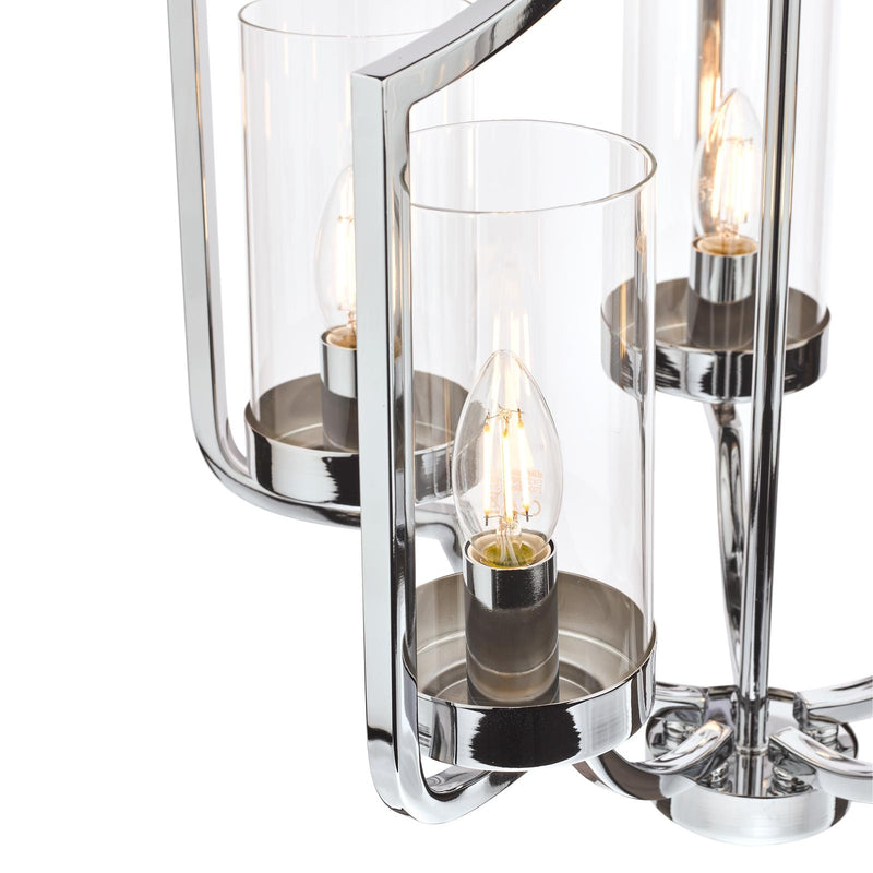 Laura Ashley Joseph 5lt Chandelier Polished Chrome Glass • LA3732578-Q