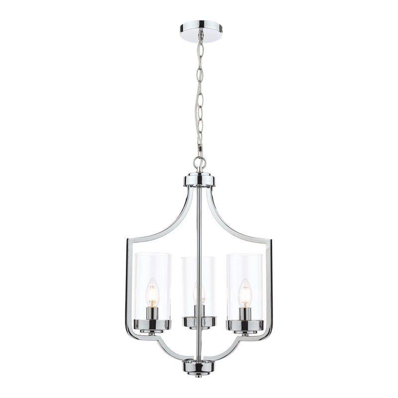 Laura Ashley Joseph 3lt Chandelier Polished Chrome Glass • LA3732582-Q