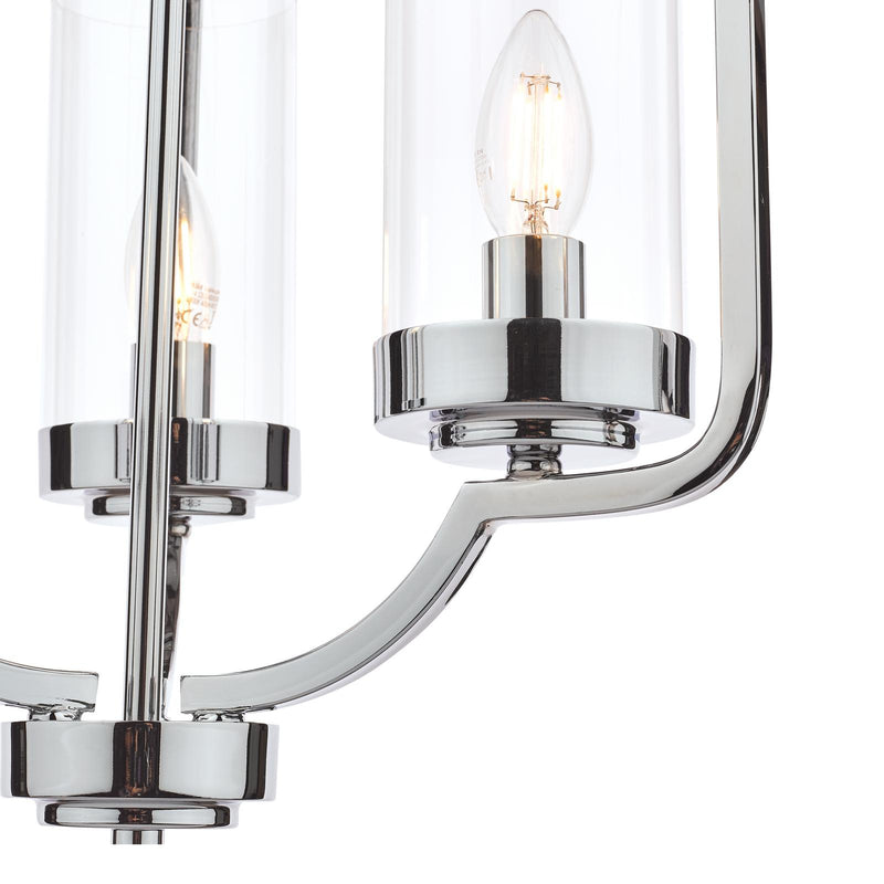 Laura Ashley Joseph 3lt Chandelier Polished Chrome Glass • LA3732582-Q