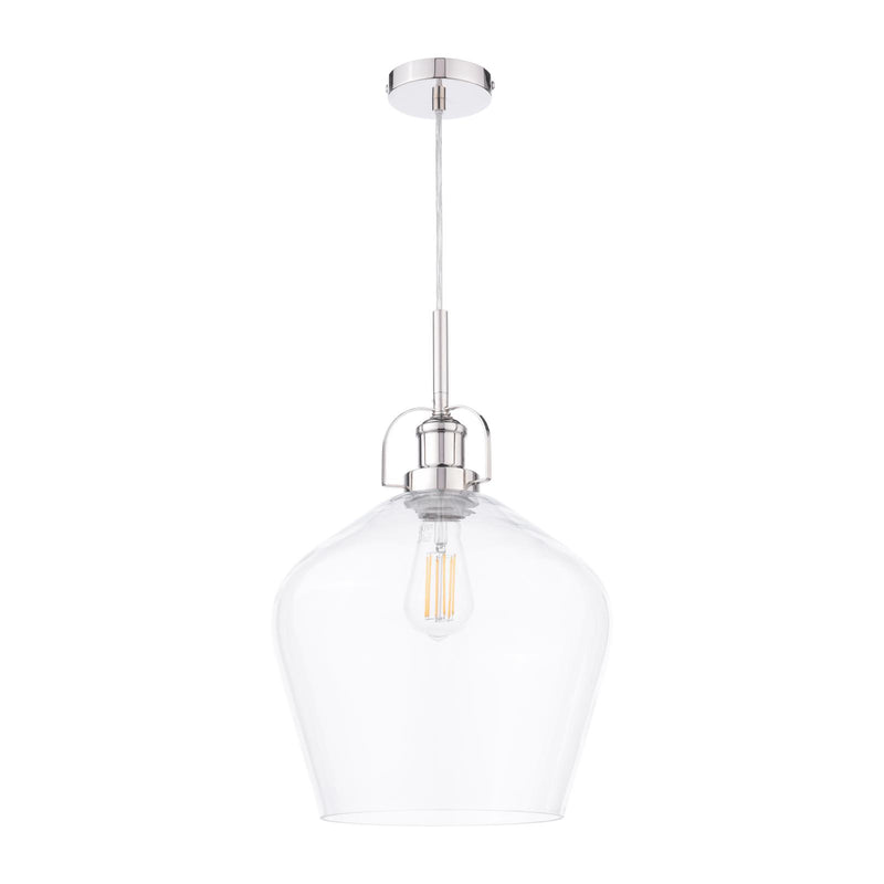 Laura Ashley Rye Pendant Polished Nickel Clear Glass • LA3734719-Q