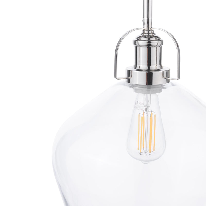 Laura Ashley Rye Pendant Polished Nickel Clear Glass • LA3734719-Q