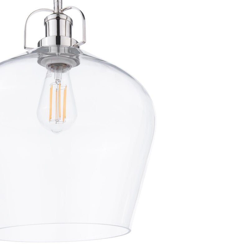 Laura Ashley Rye Pendant Polished Nickel Clear Glass • LA3734719-Q