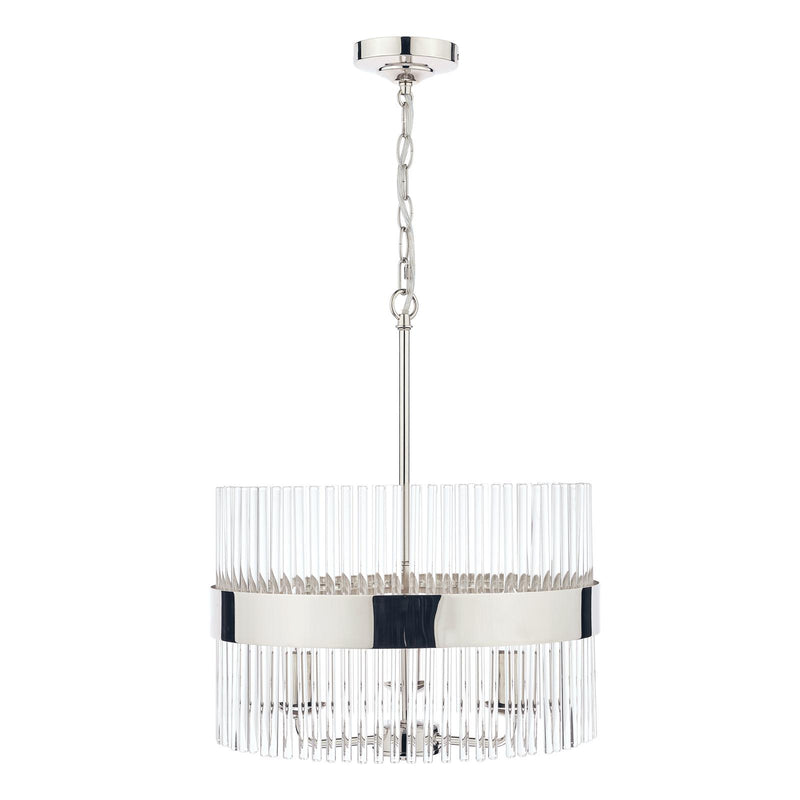 Laura Ashley Alexa 3lt Pendant Polished Nickel Glass Rods • LA3736027-Q