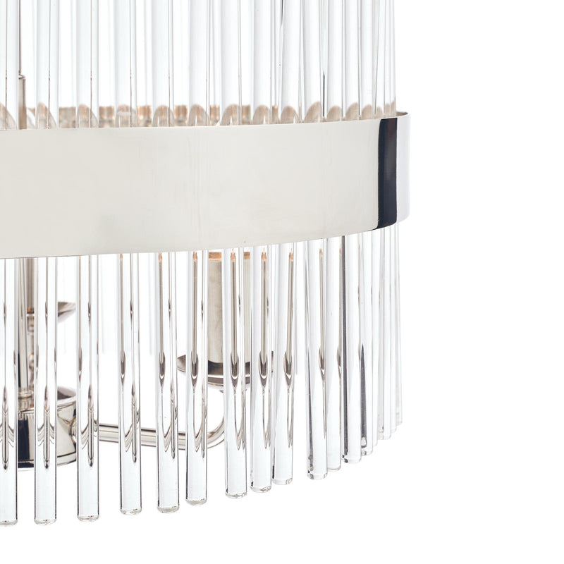 Laura Ashley Alexa 3lt Pendant Polished Nickel Glass Rods • LA3736027-Q
