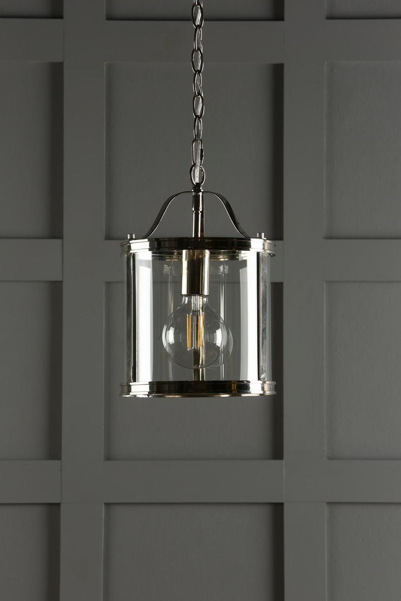 Laura Ashley Harrington Lantern Polished Nickel Glass • LA3742247-Q
