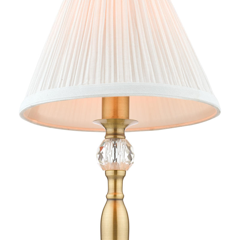 Laura Ashley Ellis Table Lamp Antique Brass and Crystal With Shade • LA3742284-Q
