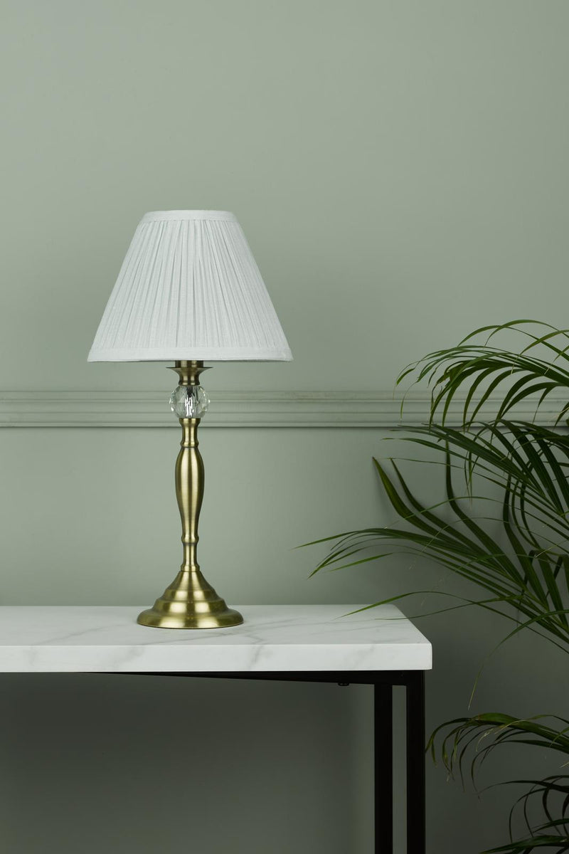 Laura Ashley Ellis Table Lamp Antique Brass and Crystal With Shade • LA3742284-Q