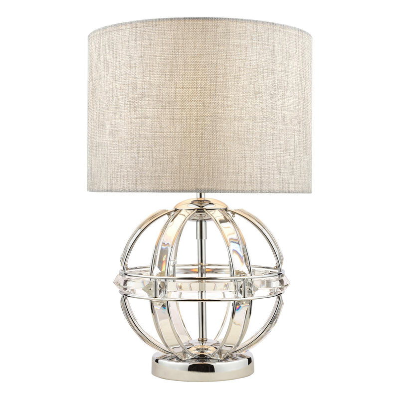 Laura Ashley Aidan Glass & Polished Chrome Globe Table Lamp with Shade • LA3742828-Q
